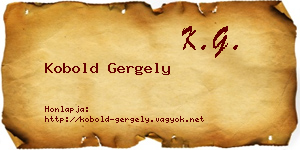 Kobold Gergely névjegykártya